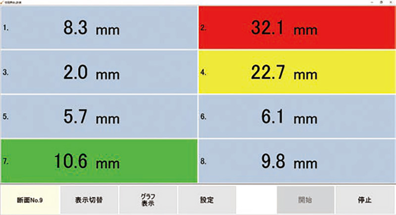 坑内計測用PC画面